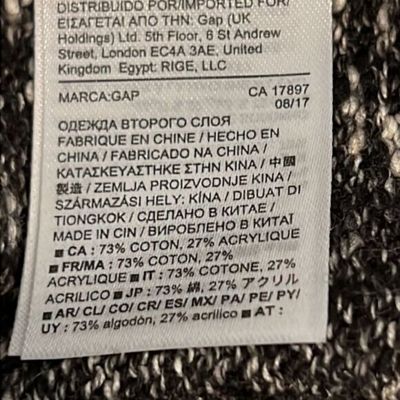 Gap Black White Round Neck Hi Low Sweater Size M - Picture 9 of 9